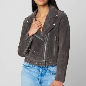 NWOT Dark Gray BlankNYC suede Moto jacket with silver details